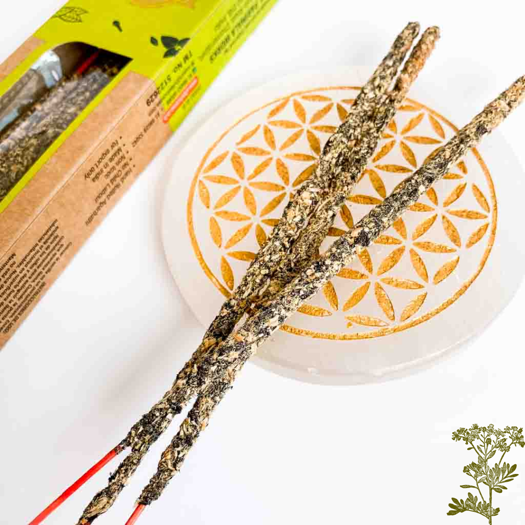 Incienso de Ruda 100% natural hecho a mano, ideal para purificación energética, protección y bienestar, 25g de Ullas.