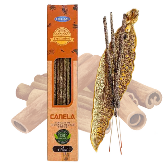 Incienso de Canela 100% natural, hecho a mano, para atraer prosperidad, energía positiva y bienestar, 25g de Ullas.
