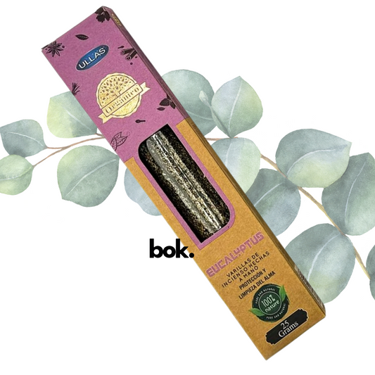 Incienso de Eucalipto BOK – caja artesanal de varitas naturales con fragancia fresca y purificadora
