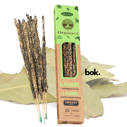 Incienso de Laurel BOK – caja artesanal de varitas 100% naturales para protección y purificación