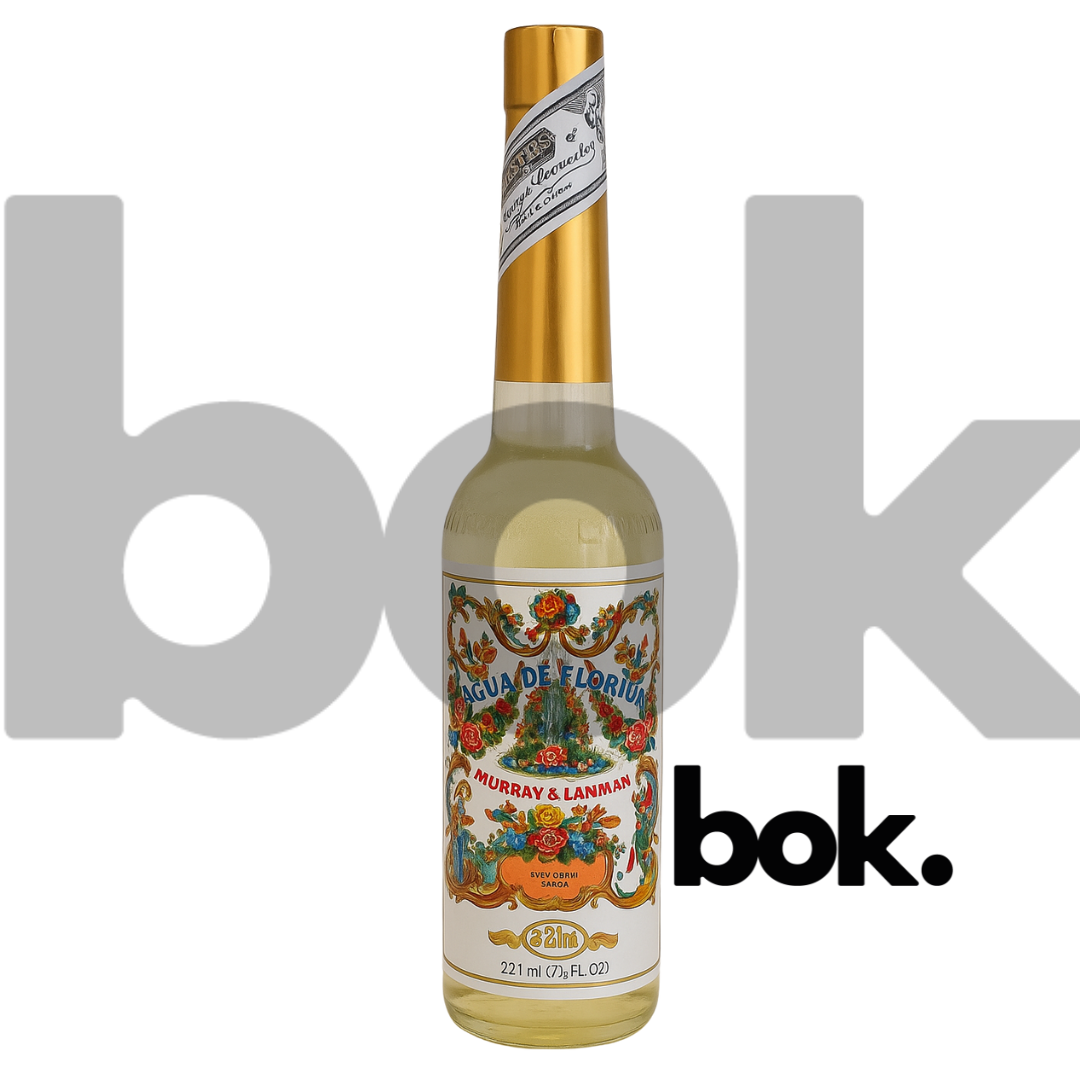 Botella de Agua de Florida, colonia espiritual para limpieza energética, protección y rituales, disponible en BOK Concept Store Ecuador.