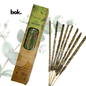 Incienso Natural de Eucalipto de BOK Concept Store Ecuador. Incienso artesanal premium con aroma herbal fresco para aromatizar el hogar, crear ambientes revitalizantes y comprar online con envíos a todo Ecuador.