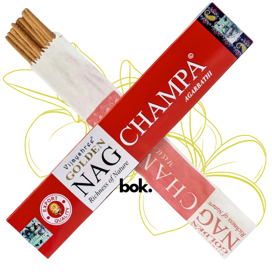 Incienso Golden Nag Champa BOK – caja original con varitas artesanales para meditación y relajación