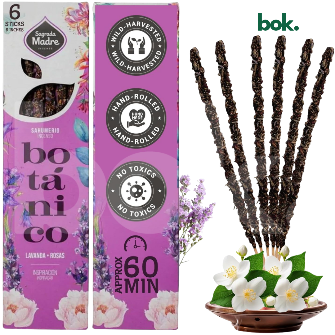 Incienso artesanal Inspiración & Sensibilidad elaborado con lavanda y rosas, selección BOK Concept Store.