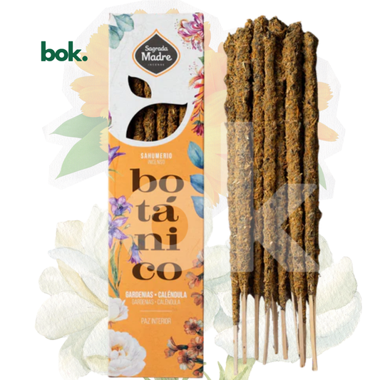 Varillas de incienso 100% natural Paz Interior & Serenidad con gardenia y caléndula en BOK Concept Store, Quito Ecuador.