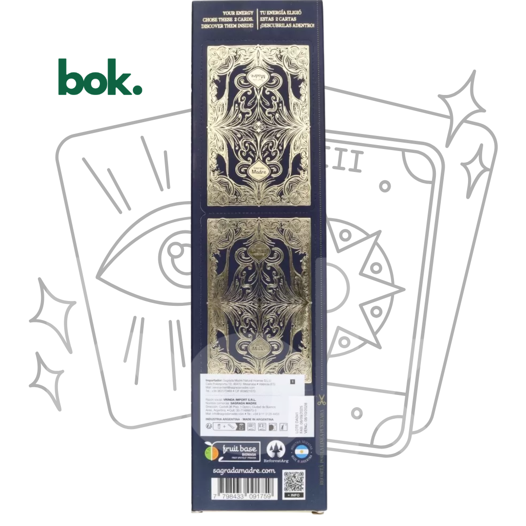 Incienso 100% Natural Energía & Determinación Pimienta Rosa y Olíbano disponible en BOK Concept Store Quito Ecuador. Incienso para concentración, manifestación, toma de decisiones, rituales conscientes, tarot y bienestar integral. Incluye carta coleccionable del Tarot de Marsella para recortar y conservar.