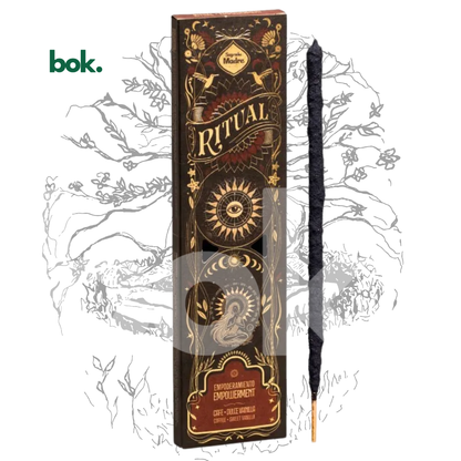 incienso ritual de empoderamiento 100% natural de BOK Concept Store Ecuador en empaque premium con diseño elegante, ideal para crear un ambiente de confianza, inspiración y bienestar