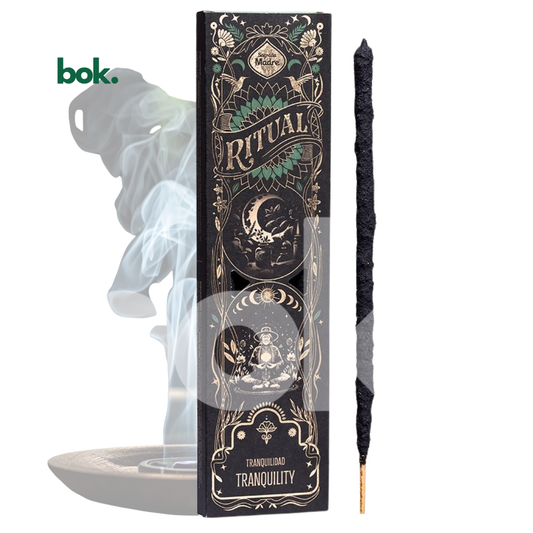 Incienso 100% natural para tranquilidad, calma y bienestar. Ideal para meditación, mindfulness, yoga, relajación, autocuidado y bienestar emocional. Disponible en BOK Ecuador.
