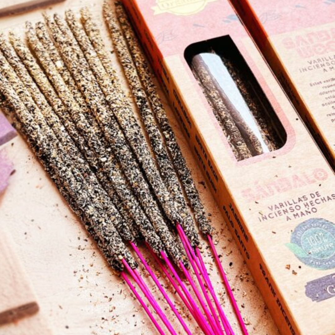 Incienso de Sándalo 100% natural hecho a mano, para promover la relajación, la meditación y la purificación del aire, 25g de Ullas.