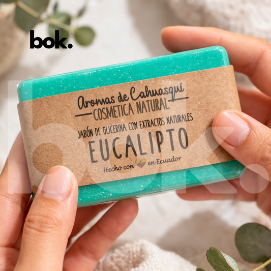 jabón de eucalipto natural para limpieza energética y bienestar cosmética artesanal disponible en BOK concept store Ecuador