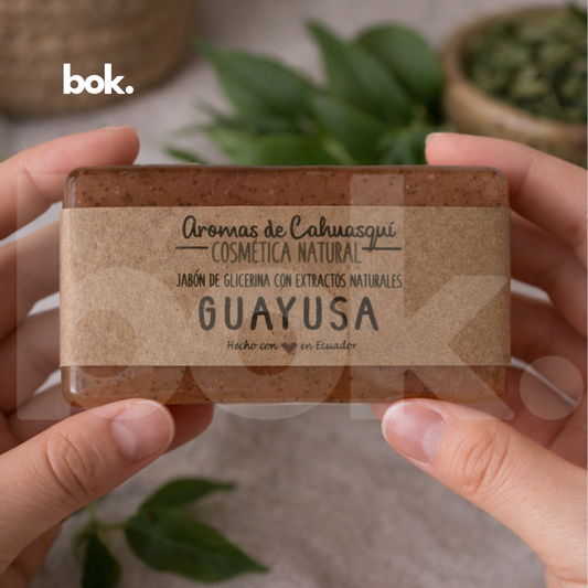 jabón de guayusa de glicerina Ecuador jabón artesanal natural barra transparente tono ámbar BOK Concept Store Quito