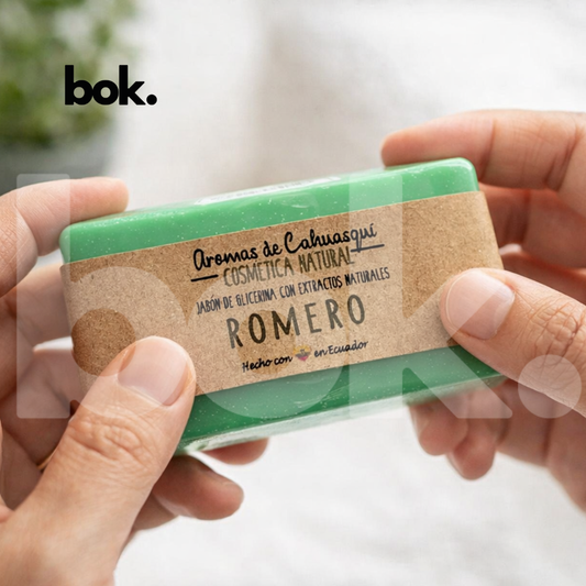 jabón de romero natural para limpieza energética y bienestar cosmética artesanal disponible en BOK concept store Ecuador