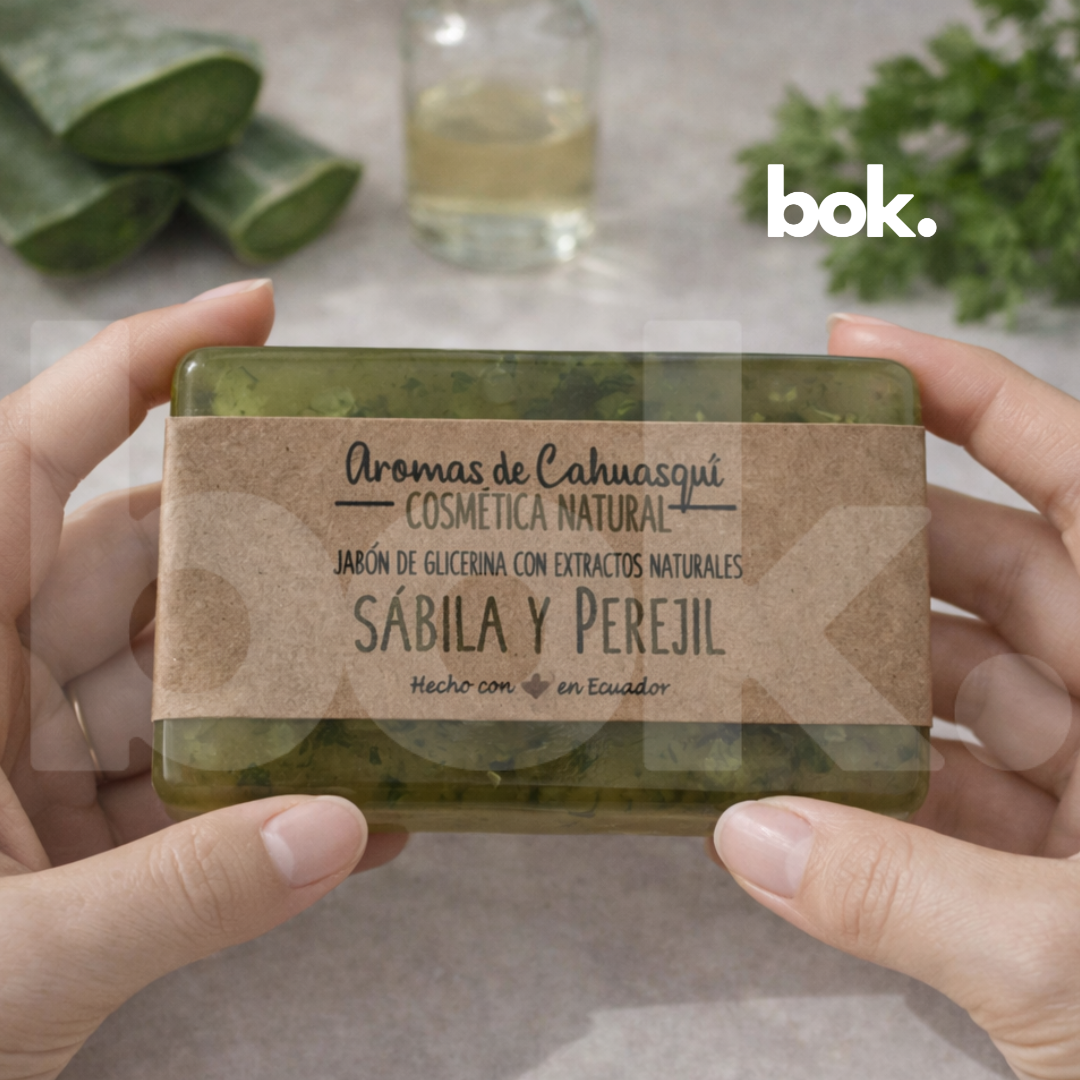 jabón de glicerina con sábila y perejil para protección y prosperidad estética natural y ritual consciente bok concept store