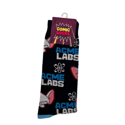 Medias Ratón Cerebro de Comic Socks disponibles en BOK Concept Store, diseño en color azul marino con la imagen de un ratón inteligente, largas, cómodas y perfectas para un look divertido y nostálgico.
