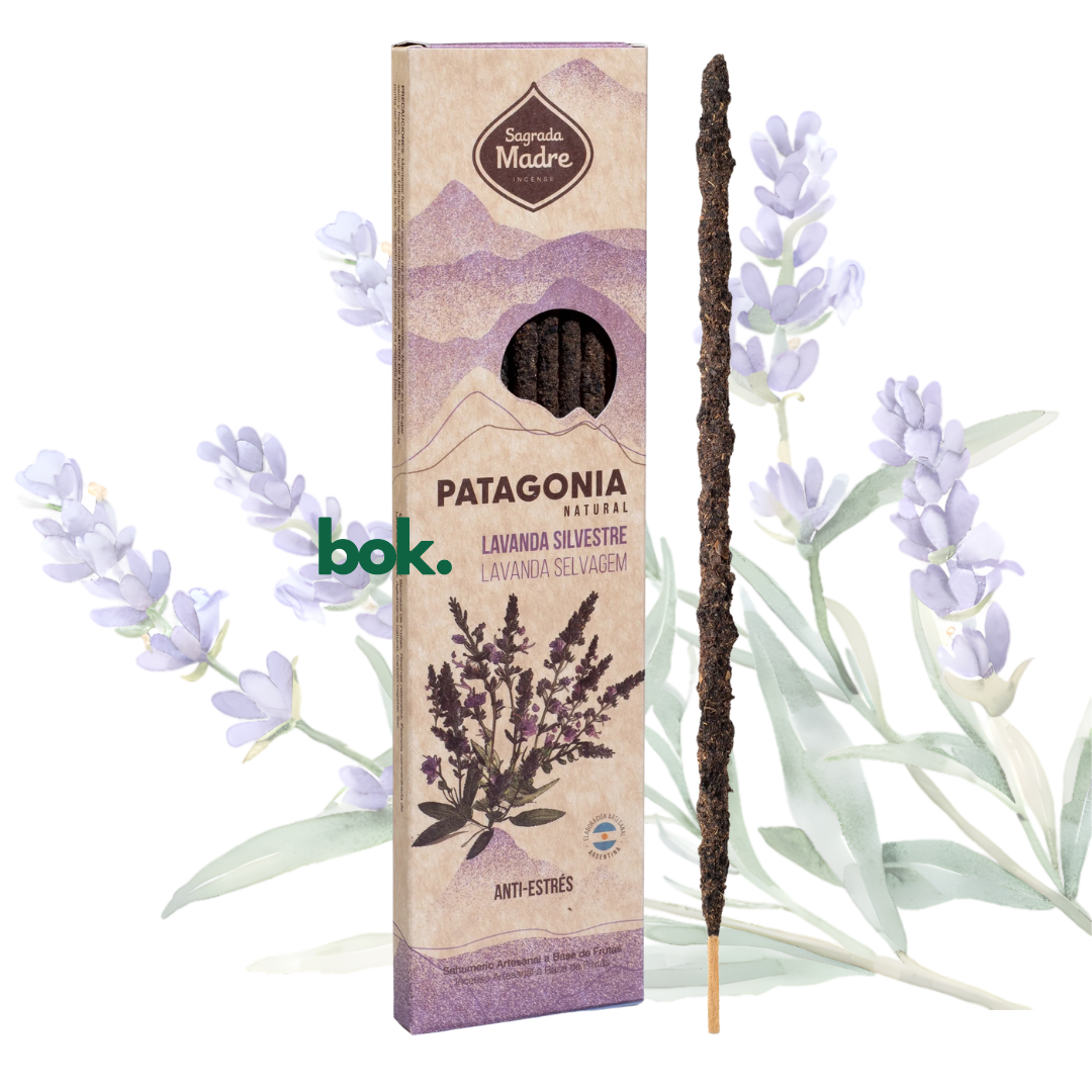 Varillas de incienso artesanal natural de lavanda silvestre de la Patagonia para calma y armonización, en BOK Concept Store.