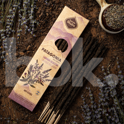 Incienso 100% natural Calma Interior y Armonía de Sagrada Madre con lavanda silvestre patagónica, disponible en BOK Concept Store.