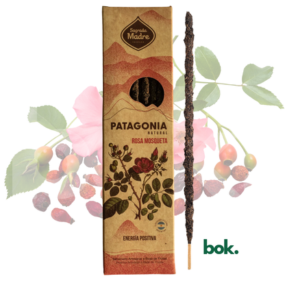 Incienso 100% natural Energía Positiva y Apertura del Corazón de Sagrada Madre con rosa mosqueta, disponible en BOK Concept Store.