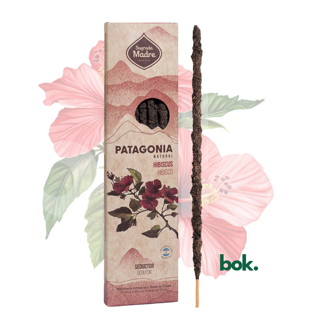 Incienso de intención Seducción y Magnetismo de hibisco, ideal para crear ambientes cálidos y sensuales, selección BOK Concept Store.