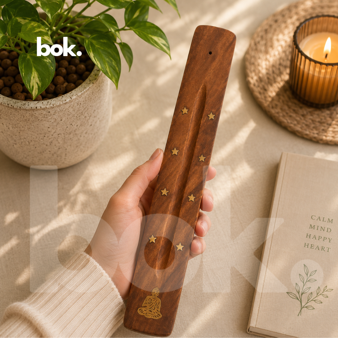Porta Incienso de Madera | Decoración para Rituales, Meditación y Bienestar
