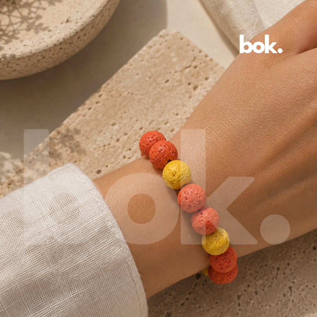 Pulsera de Piedra Volcánica 10mm – Presencia, Equilibrio y Aromaterapia