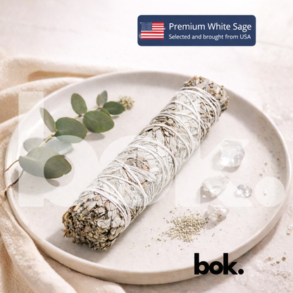 sahumerio premium de salvia blanca de bok concept store, white sage natural de origen USA para limpieza energetica