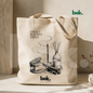 Tote Bag BOK de lona color natural con diseño exclusivo, bolso minimalista premium para uso diario, oficina, universidad y lifestyle en Ecuador.