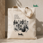 Tote Bag BOK de lona color natural con diseño exclusivo, bolso minimalista premium para uso diario, oficina, universidad y lifestyle en Ecuador.