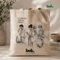 Tote Bag BOK de lona color natural con diseño exclusivo, bolso minimalista premium para uso diario, oficina, universidad y lifestyle en Ecuador.